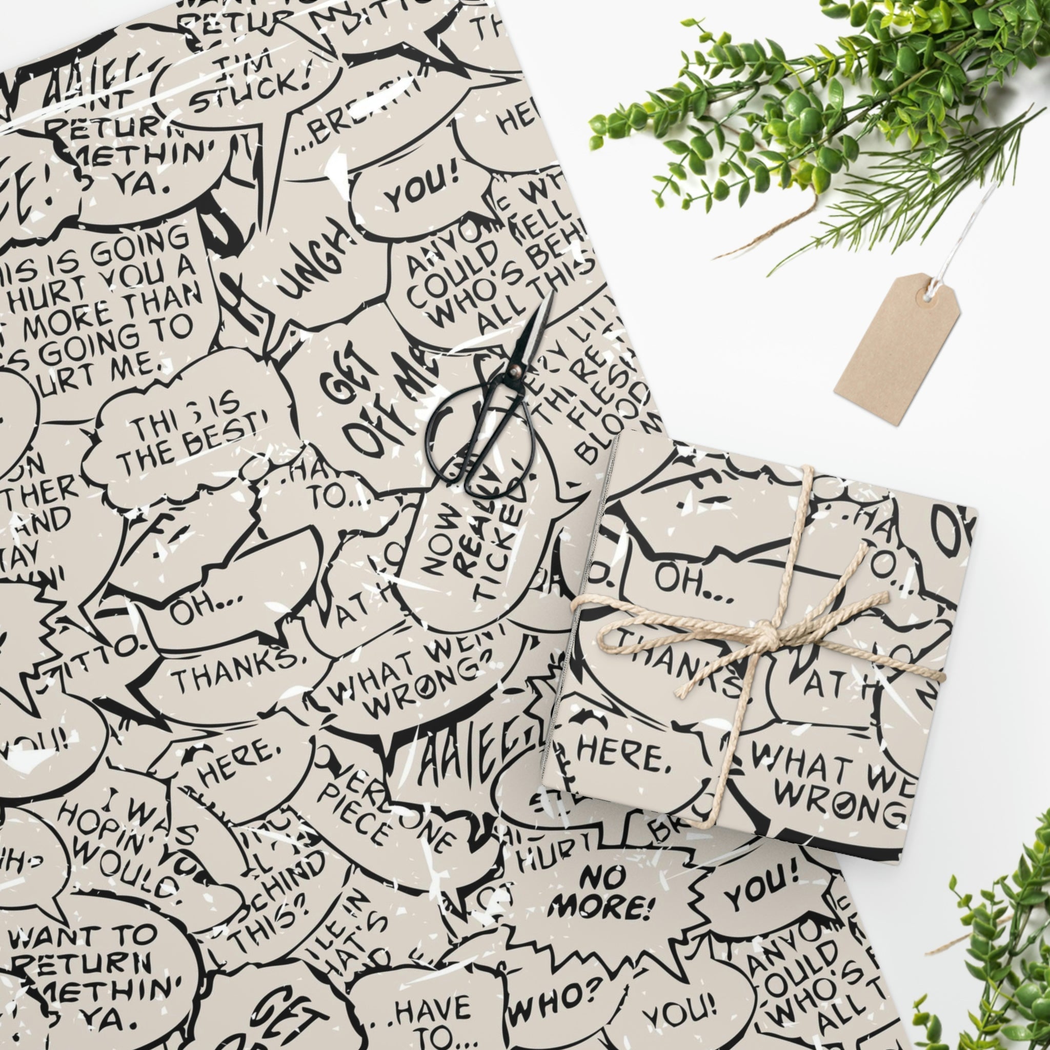 Comic Text Bubble Wrapping Paper